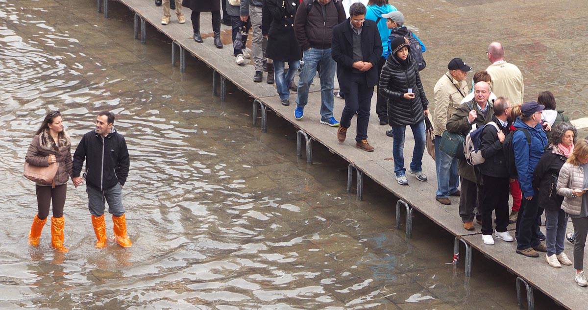touristes marchant à San Marco